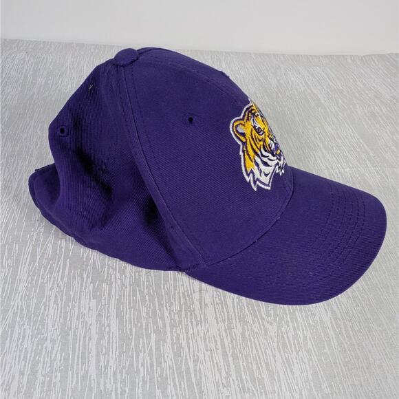 LSU Tigers Adjustable Purple Gold Hat SEC NCAA Baseball Cap Hook and Loop - Picture 2 of 6